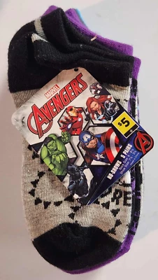 Calcetines Marvel Avengers Patrón 5 Pares No Show Niños Talla 6-8 1/2 Foto 1 de 4