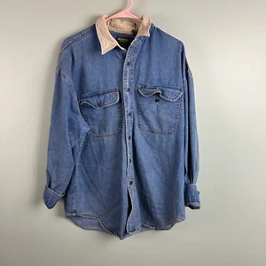 Vtg Osh Kosh B'Gosh Mens Button Up Shirt L Blue Denim Workwear Outdoor Retro - Picture 1 of 9