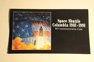1981 1991 Marshall Islands SPACE SHUTTLE COLUMBIA Uncirculated $5 Coin (INV G) - Picture 1 of 2