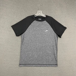Speedo Shirt Mens Small Gray Black UV Protection Beach Surfer Dad Activewear - Picture 1 of 7