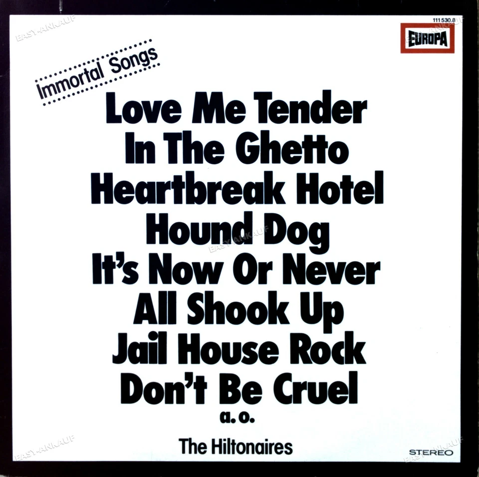 The Hiltonaires - Immortal Songs LP 1977 (VG/VG) . - Image 1 of 1