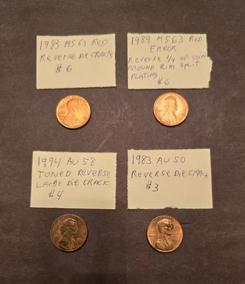 4  ERROR  Lincoln Memorial Pennies  2 Are MS Red Grade - Image 1 of 2
