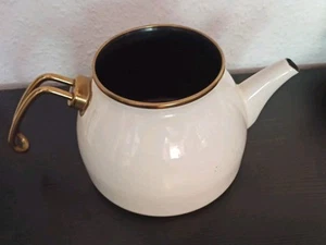 Retro Emaille Teekanne, Weiß, Induktionsgeeignet, Teekocher Ohne Aufsatz/Deckel - Bild 1 von 6