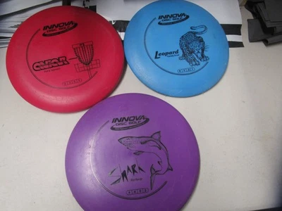 Beginner Set of 3 Innova Disc Golf -Leopard Driver, Shark Midrange, Aviar Putter - Image 1 of 2