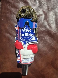 Pabst Blue Ribbon Brewski Skier Beer Tap Handle In Great Shape - Picture 1 of 7