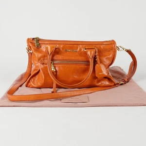 Miu Miu RL0101 Vitelio Shine Leather Tote Shoulder Bag 141094735 - Picture 1 of 12