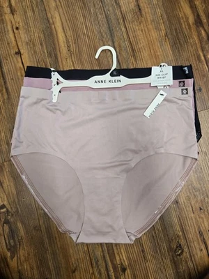 Pacote com 3 cuecas Anne Klein XL novas com etiquetas microfibra antiderrapante sedosa macia confortável - Imagem 1 de 4
