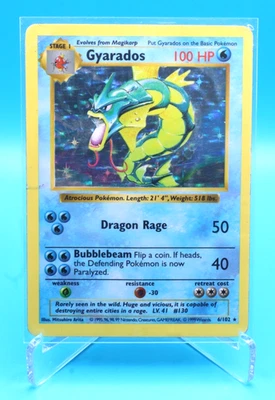 Shadowless Gyarados 6/102 Vintage HP Base Set Pokemon Pokémon Card WOTC - Image 1 of 2
