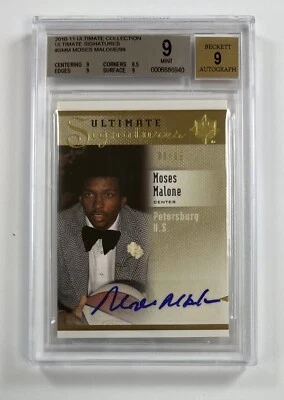 2010-11 Upper Deck Ultimate Moses Malone BGS 9 Auto 9 GC42-6940 - Image 1 of 2