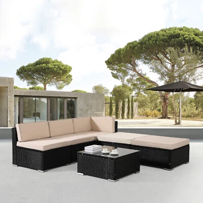 AREBOS® Polyrattan Gartenmöbel Gartenset Lounge Garnitur Set Sitzgruppe Schwarz - Bild 1 von 4