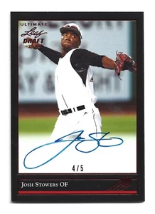 Josh Stowers AUTOGRAPH /5 Red Louisville Cardinals 2018 Leaf Ultimate Draft AUTO - Picture 1 of 2