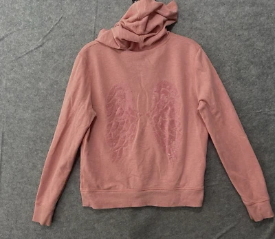 Sudadera con Capucha Victorias Secret Para Mujer Talla M Rosa Alas de Ángel Lentejuelas Bolsillo Cremallera Completa Foto 1 de 4