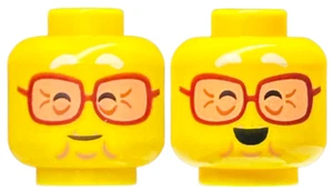 LEGO 28621pb0111 Minifigure, Head Dual Sided White Eyebrows, Reddish Brown Glass - Picture 1 of 1