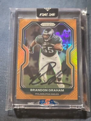 Brandon Graham 2020 Panini Prizm Orange Signed FINE-INK AUTO  - Image 1 of 4