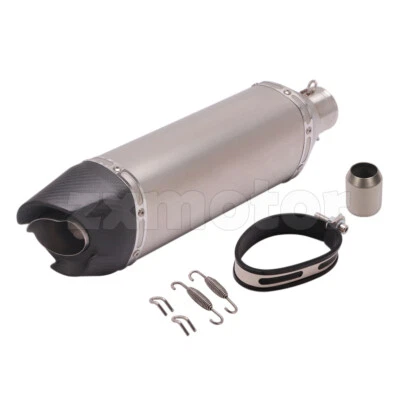 Exhaust Muffler Pipe Dirt Bike ATV Carbon Fiber End Tips 51mm 470mm 18.5INCH - Image 1 of 4