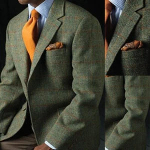 Fischgräte Herrenanzug Jacke Blazer Business Freizeit Reversekragen Einreihig - Bild 1 von 7