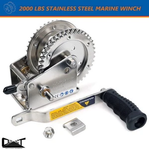 2000 LBS TAIWAN PROFESSIONAL MADE 304 STAINLESS STEEL HAND WINCH MARINE GRADE - Picture 1 of 9