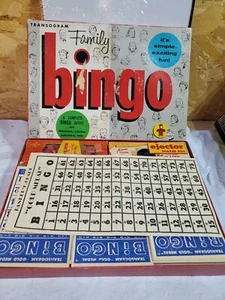 Vintage Transogram Family Bingo Board Game 1957 GUC Original Box Cards Chips - Picture 1 of 12