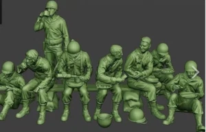 1/35 Scale WwII US soldiers dining 8 figures Model Resin 3D Printed - Picture 1 of 1