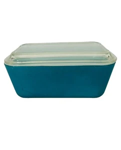 Vintage Pyrex Blue #502 Refrigerator Dish W Ribbed Lid Casserole - Picture 1 of 10