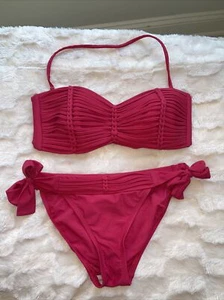 LA BLANCA By Rod Beatrix 2 piece bandeau Top Sz. D w/ matching Bottoms Sz. 4 - Picture 1 of 8