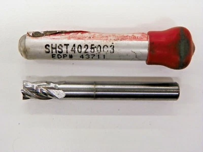 DATA FLUTE 1/4", 4 FLUTE ENDMILL #SHST40250C3     E033 - Image 1 of 4