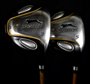SLAZENGER 5 & 3-WOOD SET LOFT:15 18 FLEX:STIFF LENGTH:42 IN RH NEW GRIPS - Picture 1 of 9