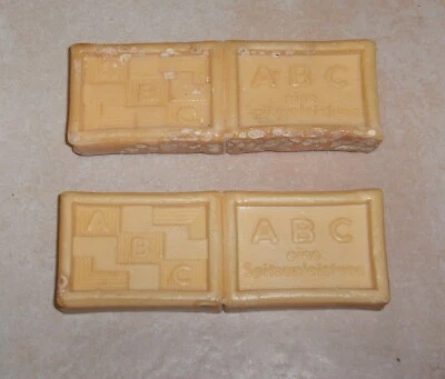 2 Stück Doppel-Seife - ABC -eine Spitzenleistung,  Nachkriegs-Seife 14,5 x 5 cm - Bild 1 von 4