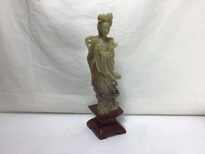 SS68 Chinese Antique Circa 19th Century Very Beautiful Guanyin Jade Statue - Picture 1 of 9
