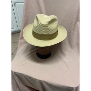 Dobbs 7-1/8 Straw Fedora Hat Made In The USA - Picture 1 of 3