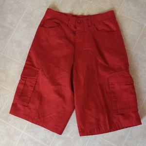 Red Ape Mens Cargo Shorts Sz 30  Red Cargo Cotton - Picture 1 of 3