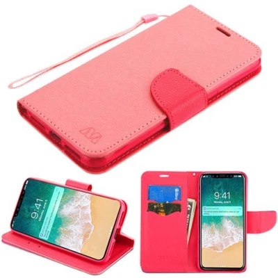 For Apple iPhone XS Max Wallet Case Leather Card Slots Flip Cover Strap Magnet - Image 1 of 4