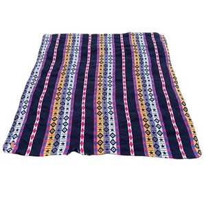 Vintage Ralph Lauren Southwestern Saddle Blanket 90x90 Made In USA Cotton Aztec - Picture 1 of 6