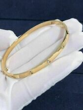 3CT Round Cut Diamond Lab-Created Women Bangle Bracelet 14K Yellow Gold Plated