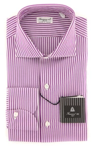 Finamore Napoli Purple Striped Shirt - Extra Slim - 15/38 - (F15182) - Picture 1 of 4