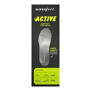 Superfeet Unisex Carbon Active Support Low Arch Insoles, Gunmetal, Size Options - Picture 1 of 7
