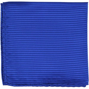 New polyester woven thin striped pocket square hankie handkerchief royal blue  - Picture 1 of 2