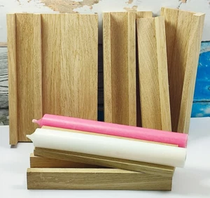 Kerzenverpackung Holz Rohlinge für Stabkerzen-Klötzchen viele Variationen-Eichen - Bild 1 von 12