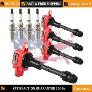 4 Pack For Nissan Sentra L4 1.8L 2002-2006 Ignition Coils and Spark Plugs UF351 - Picture 1 of 15