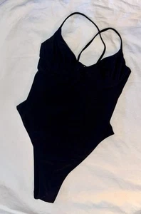 ABERCROMBIE & FITCH: Badeanzug Einteiler Cross Tie: Schwarz, Junior Mädchen M - Bild 1 von 8
