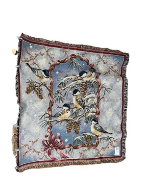 Tapiz o manta vintage para pájaros de invierno 5 pies X 4 pies Foto 1 de 2