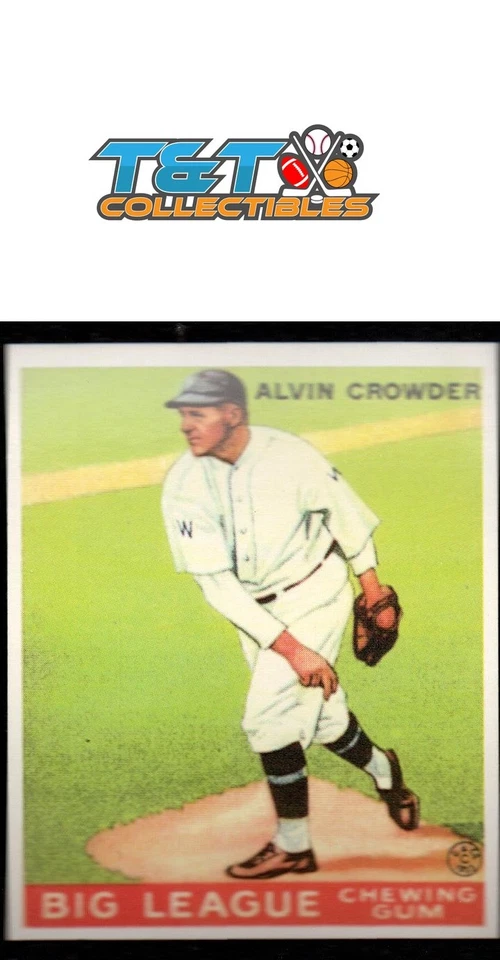 Alvin Crowder 1983 Galasso 1933 Goudey Reprint #95 Washington Senators 17a - Image 1 of 1