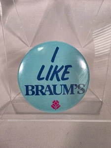 Botón promocional I Like Braum's Ice Cream - 3 pulgadas - vintage - Imagen 1 de 2