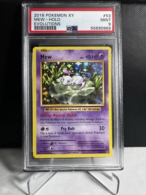 Pokémon! PSA 9 Mew 53/108 - Holo Foil - 2016 XY Evolutions - Mint - Image 1 of 2