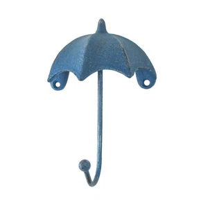 3D Blue Umbrella Swivel Wall Hat Hanger Rain Coat Rack Keychain Key Chain Holder - Picture 1 of 4