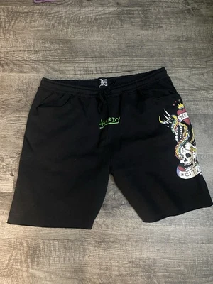Pantalones Cortos de Vellón Ed Hardy Para Hombre (Ciudad de Nueva York) Dobladillo Crudo Talla XLarge con Bolsillos Foto 1 de 4