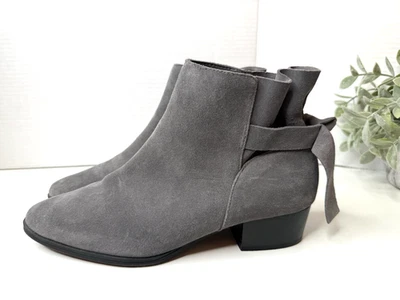 Botas de tornozelo femininas Aerosoles Crosswalk cinza camurça arco traseiro tamanho 10.5 - Imagem 1 de 4