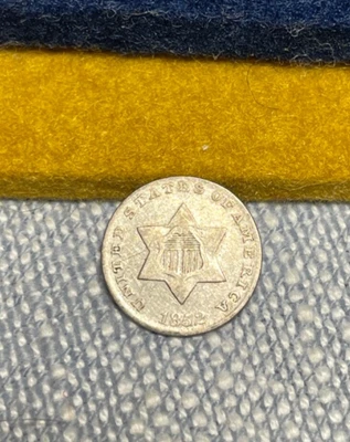 (#100602).  US Type: 1852 3-cent silver.  VF/F - Image 1 of 2