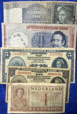 1941, 1943, 1953 Netherlands 1,5, & 10 Gulden  - Image 1 of 2