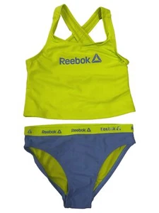 Reebok Girls 2pc Green & Purple Athletic Tankini Swim Suit - Picture 1 of 2